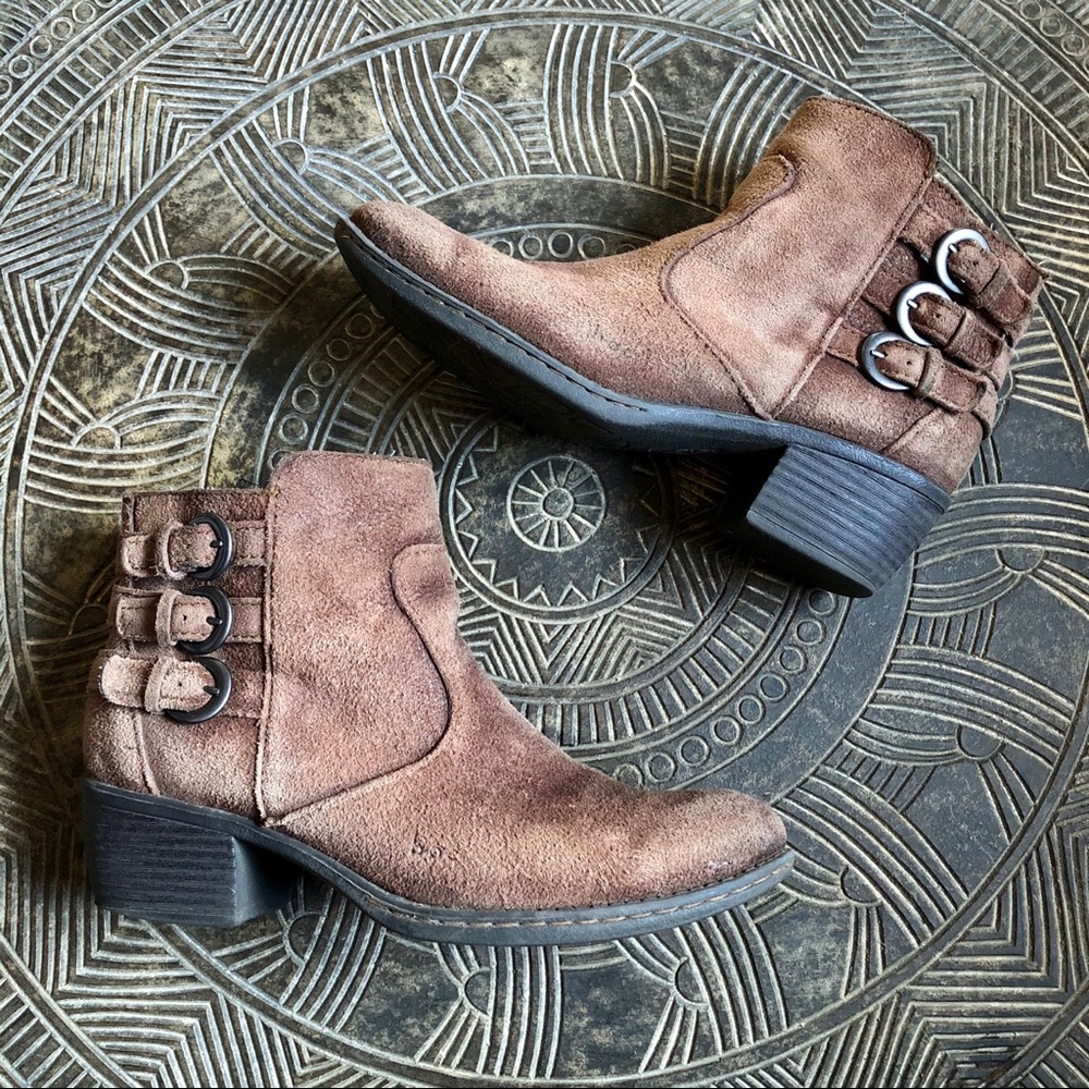 boc Brown Ankle Boots with Buckle Detail